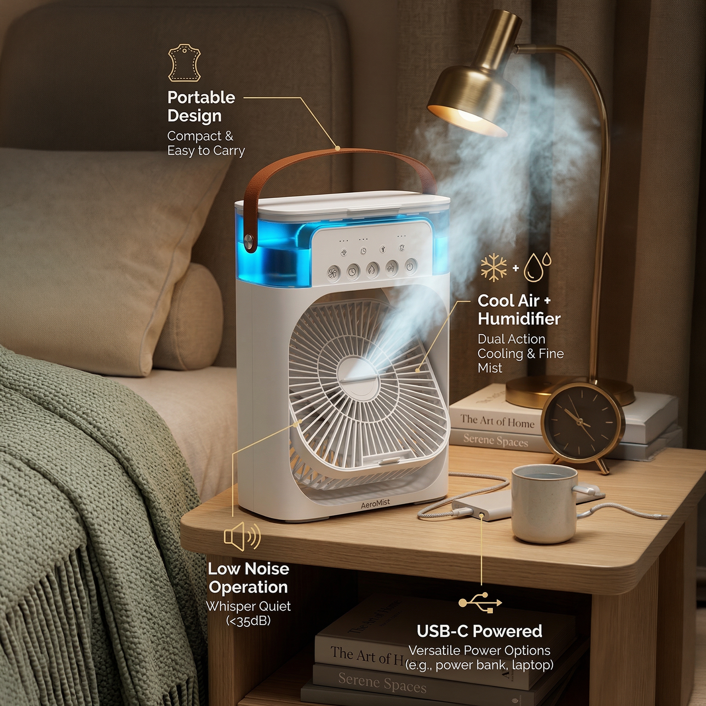 Arctic Breeze Mini Air Cooler – Portable USB Cooling Fan