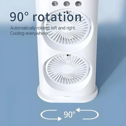 MistyFlow™ Dual Fan RGB Portable Air Cooler with Mist Humidifier