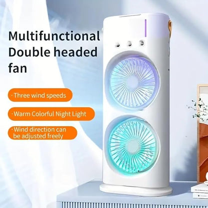 MistyFlow™ Dual Fan RGB Portable Air Cooler with Mist Humidifier