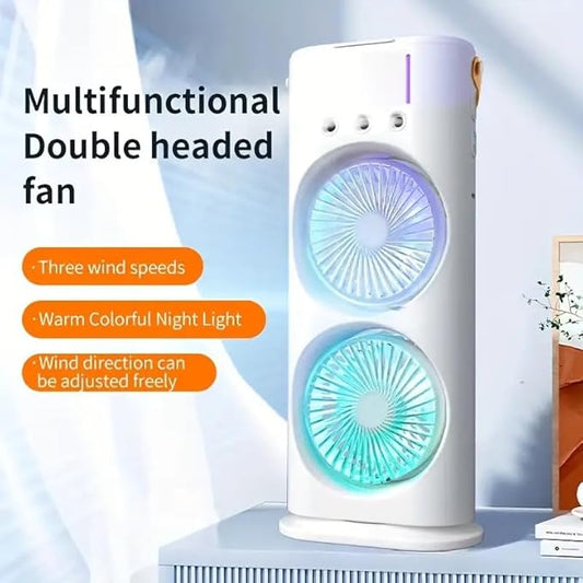 MistyFlow™ Dual Fan RGB Portable Air Cooler with Mist Humidifier