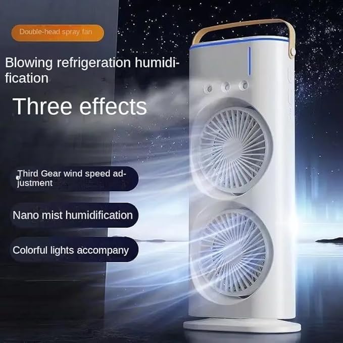 MistyFlow™ Dual Fan RGB Portable Air Cooler with Mist Humidifier