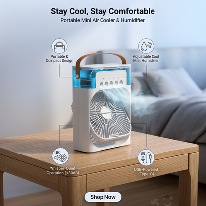 Arctic Breeze Mini Air Cooler – Portable USB Cooling Fan